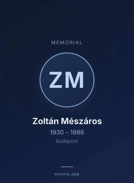 Memorial portrait of Zoltán Mészáros