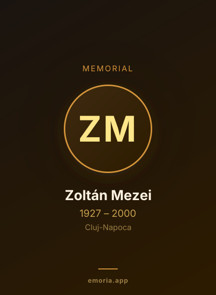 Memorial portrait of Zoltán Mezei