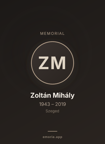 Memorial portrait of Zoltán Mihály