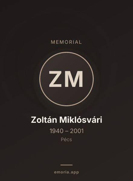 Memorial portrait of Zoltán Miklósvári
