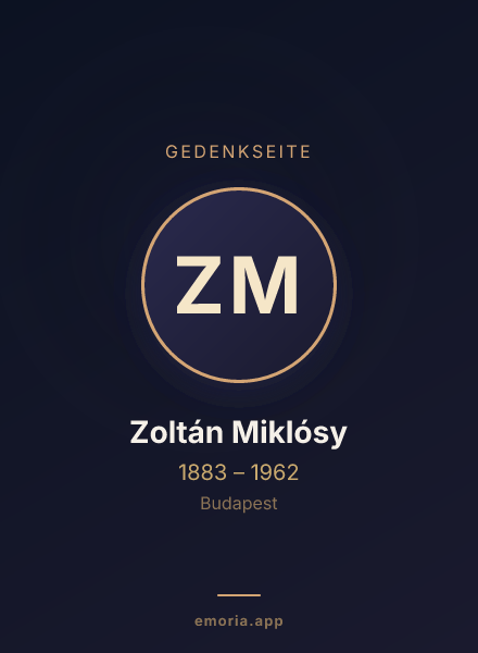Gedenkportrait von Zoltán Miklósy