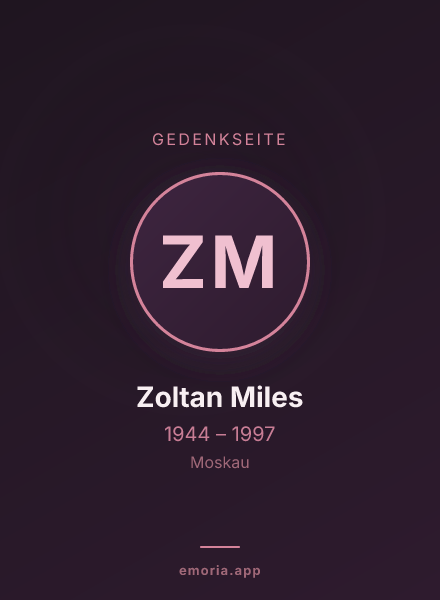 Gedenkportrait von Zoltan Miles