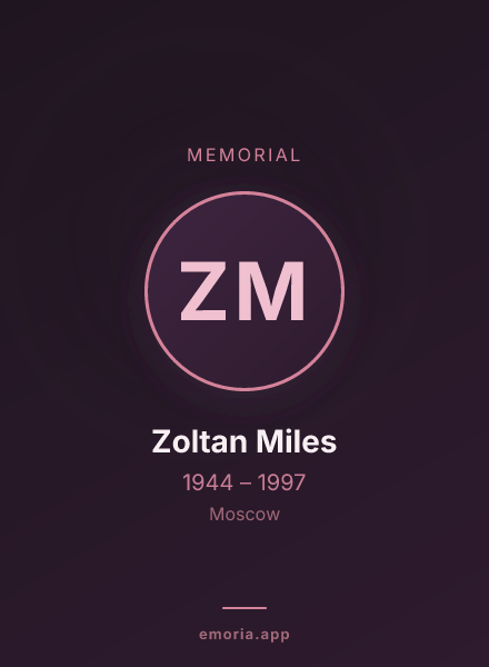 Memorial portrait of Zoltan Miles