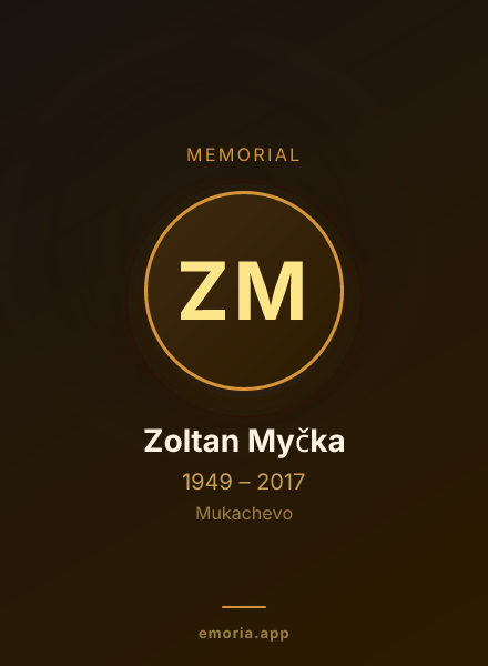 Memorial portrait of Zoltan Myčka