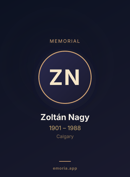 Memorial portrait of Zoltán Nagy