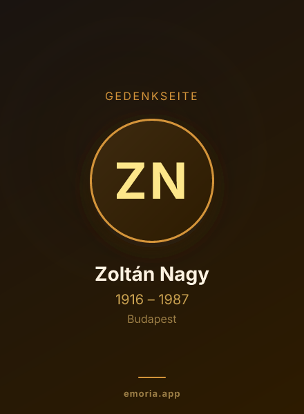 Gedenkportrait von Zoltán Nagy