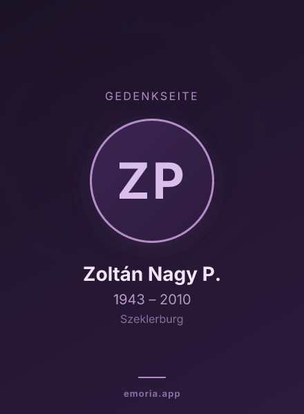 Gedenkportrait von Zoltán Nagy P.