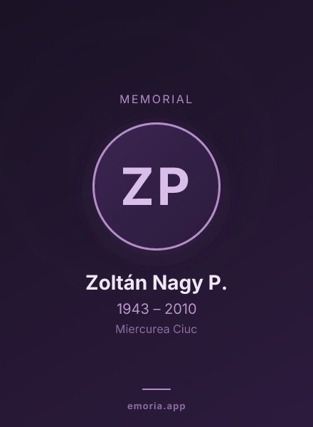 Memorial portrait of Zoltán Nagy P.