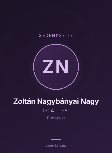 Gedenkportrait von Zoltán Nagybányai Nagy