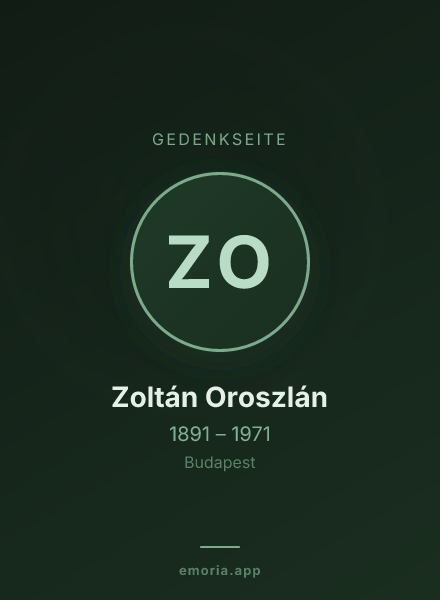 Gedenkportrait von Zoltán Oroszlán