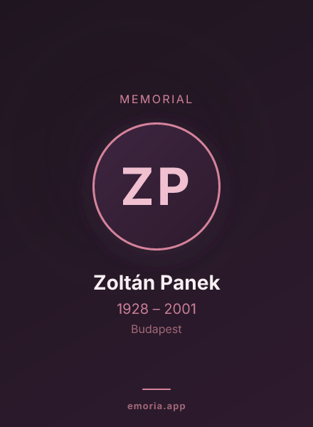 Memorial portrait of Zoltán Panek