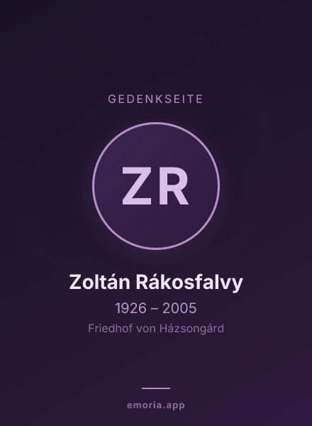 Gedenkportrait von Zoltán Rákosfalvy