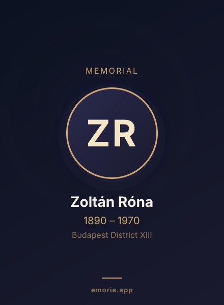 Memorial portrait of Zoltán Róna