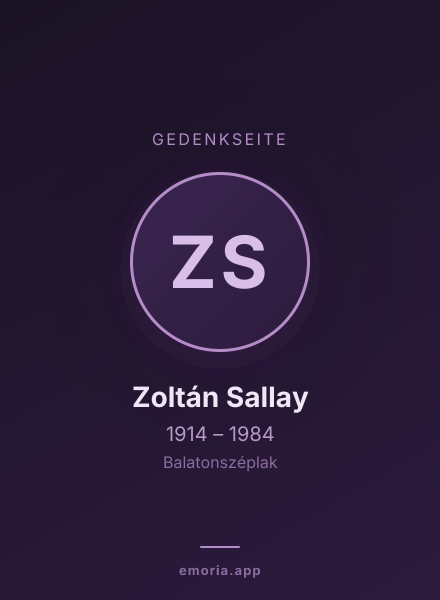 Gedenkportrait von Zoltán Sallay