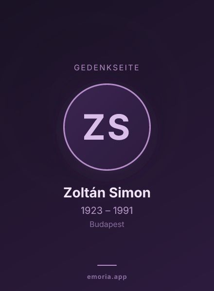 Gedenkportrait von Zoltán Simon