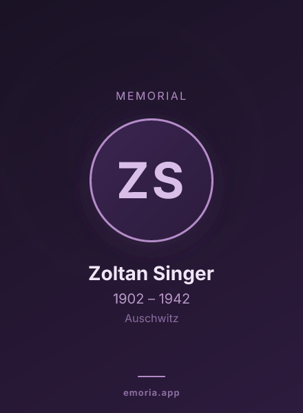 Memorial portrait of Zoltan Singer