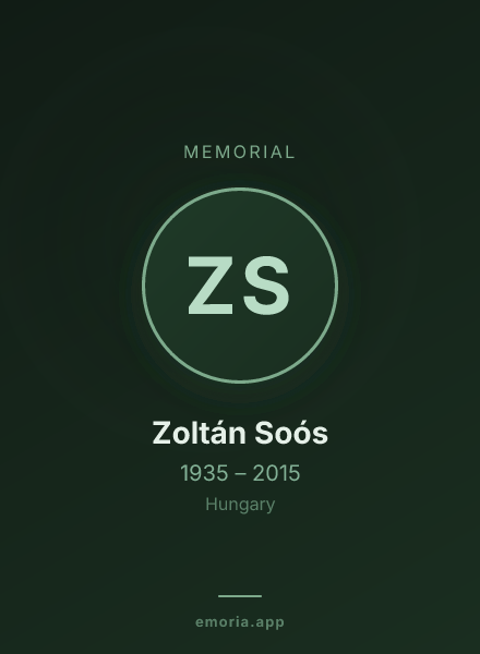 Memorial portrait of Zoltán Soós