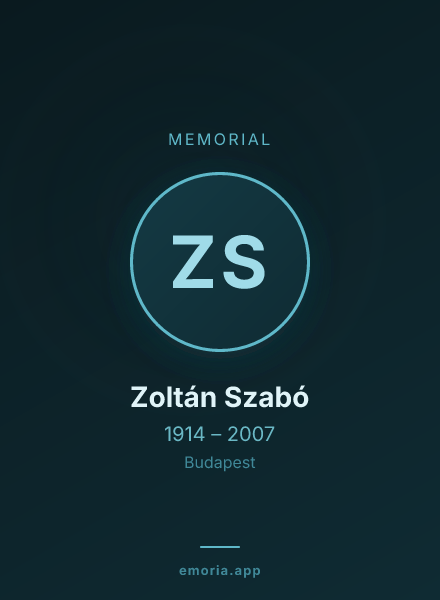 Memorial portrait of Zoltán Szabó