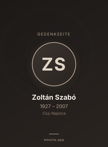 Gedenkportrait von Zoltán Szabó