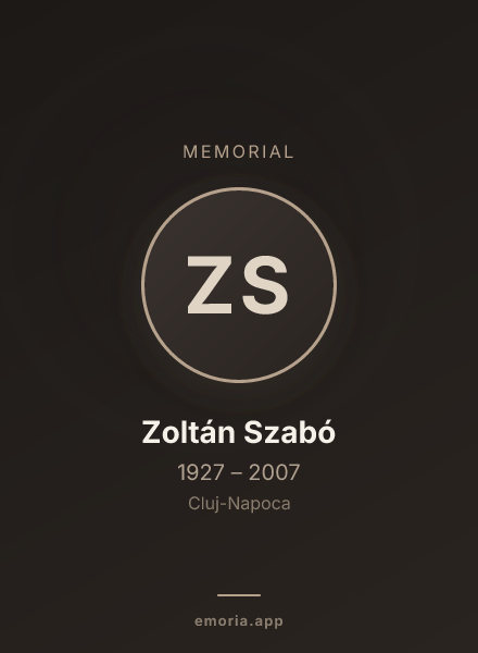 Memorial portrait of Zoltán Szabó