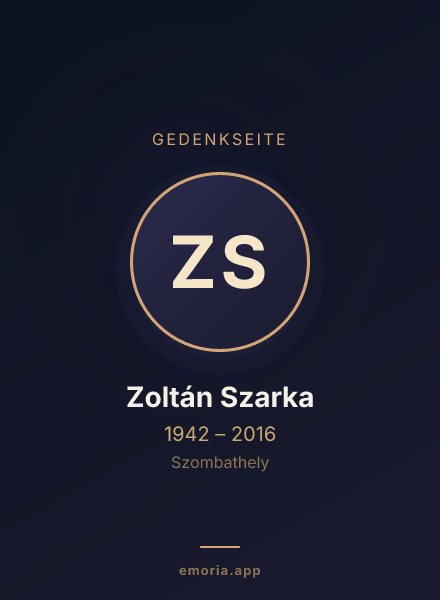Gedenkportrait von Zoltán Szarka