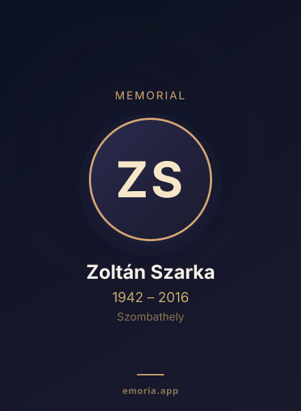 Memorial portrait of Zoltán Szarka