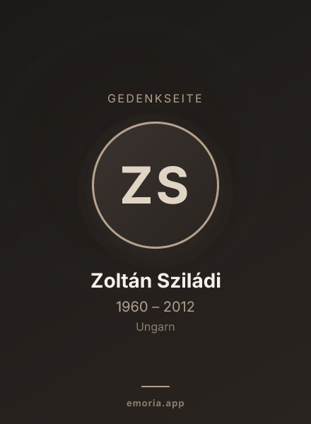 Gedenkportrait von Zoltán Sziládi