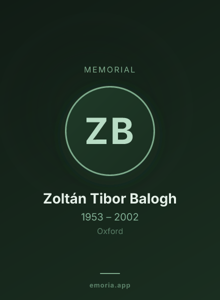 Memorial portrait of Zoltán Tibor Balogh