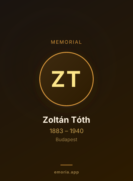 Memorial portrait of Zoltán Tóth