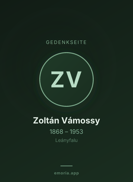 Gedenkportrait von Zoltán Vámossy