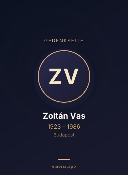 Gedenkportrait von Zoltán Vas