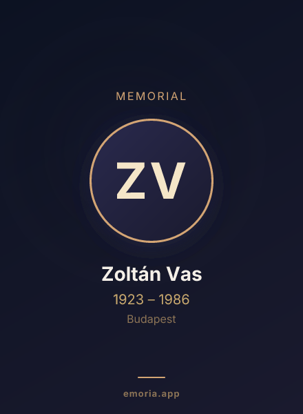 Memorial portrait of Zoltán Vas