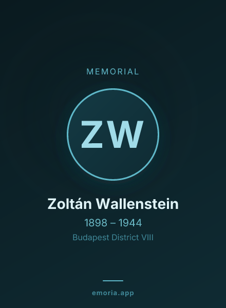 Memorial portrait of Zoltán Wallenstein