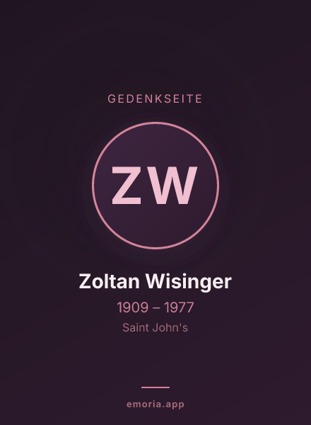 Gedenkportrait von Zoltan Wisinger