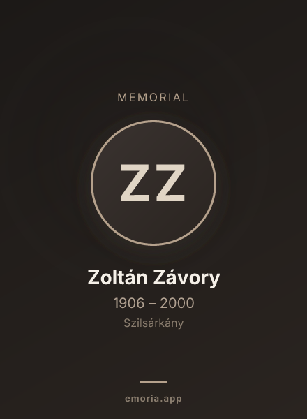 Memorial portrait of Zoltán Závory