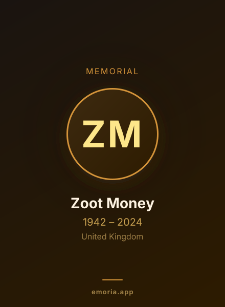 Memorial portrait of Zoot Money