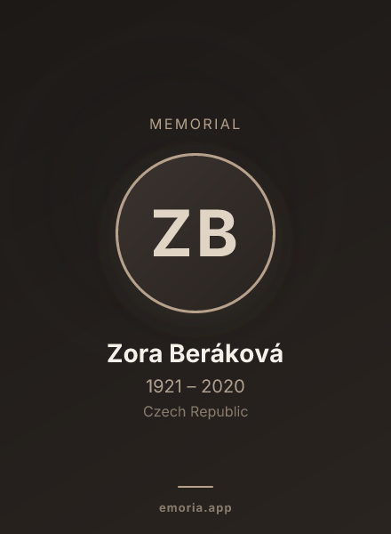 Memorial portrait of Zora Beráková