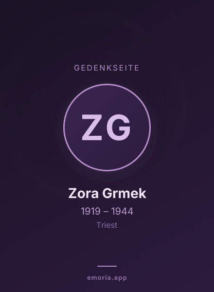 Gedenkportrait von Zora Grmek