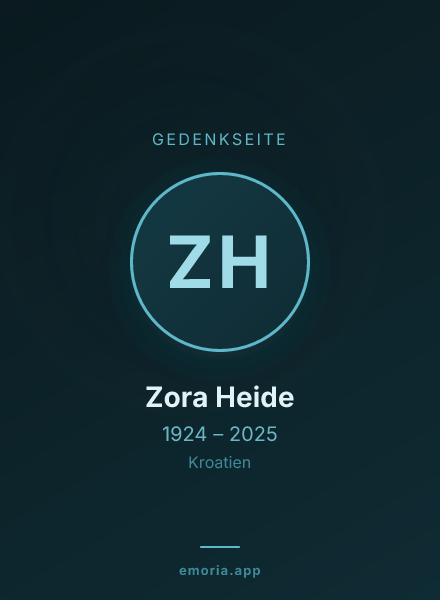Gedenkportrait von Zora Heide
