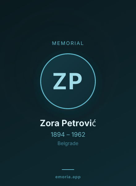 Memorial portrait of Zora Petrović
