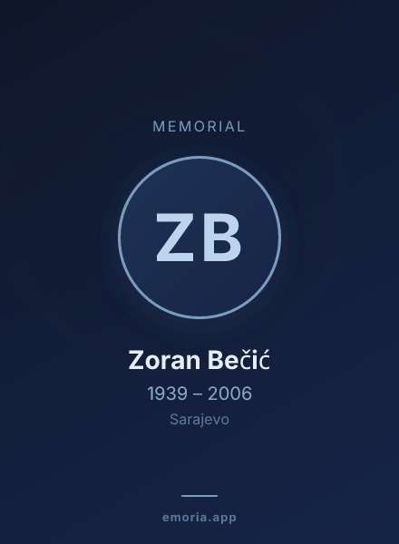 Memorial portrait of Zoran Bečić