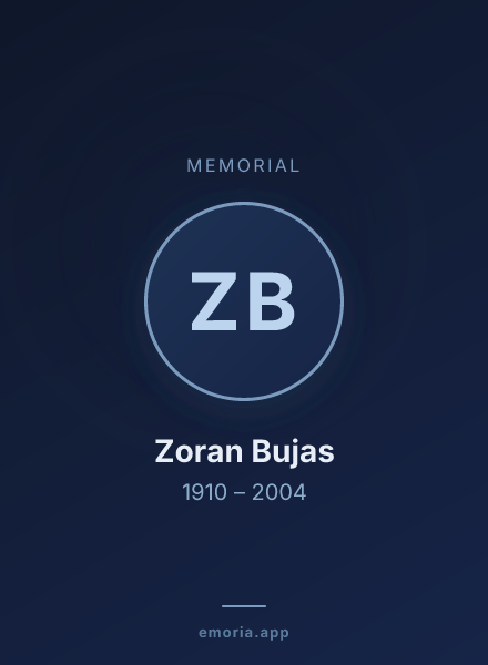 Memorial portrait of Zoran Bujas