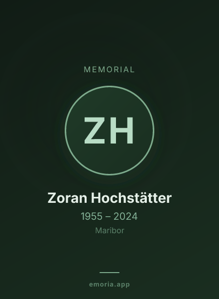 Memorial portrait of Zoran Hochstätter