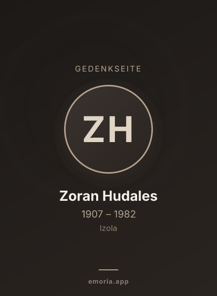 Gedenkportrait von Zoran Hudales