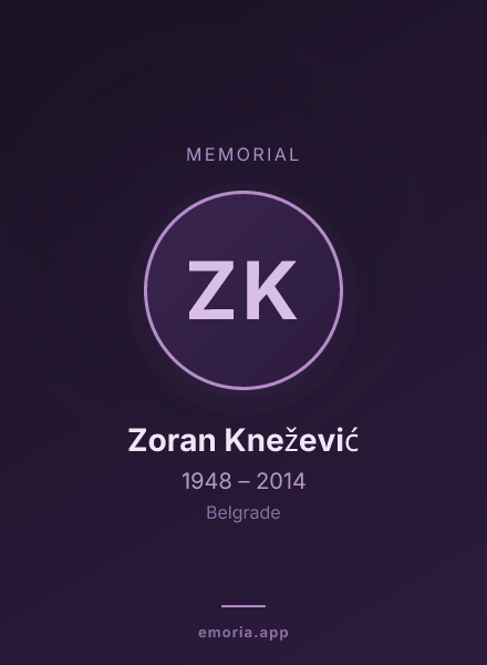 Memorial portrait of Zoran Knežević