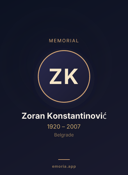Memorial portrait of Zoran Konstantinović