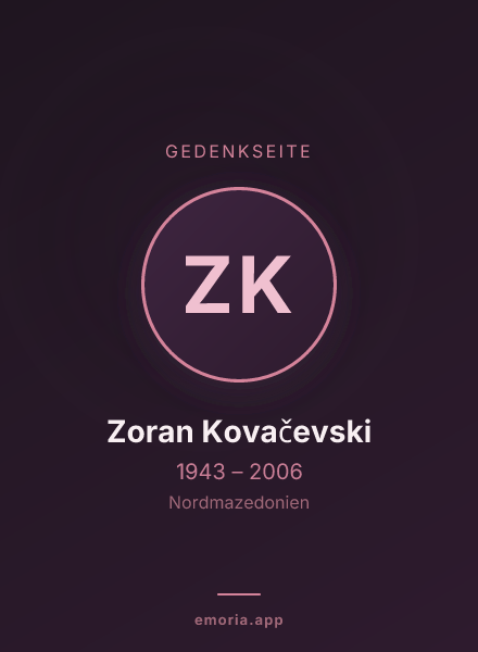 Gedenkportrait von Zoran Kovačevski