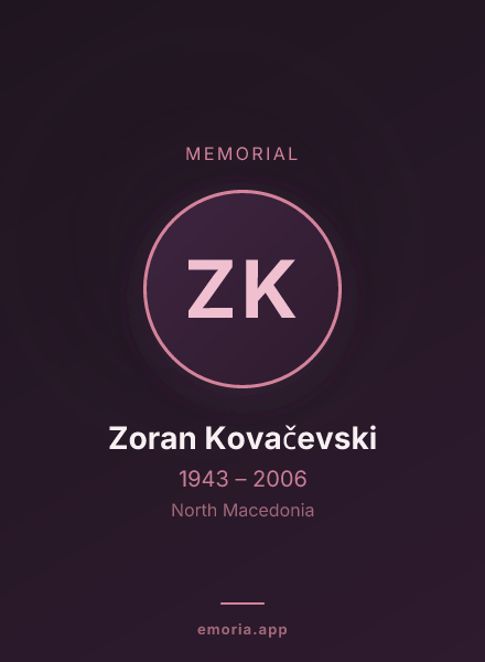 Memorial portrait of Zoran Kovačevski