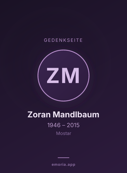 Gedenkportrait von Zoran Mandlbaum