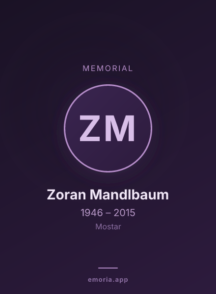 Memorial portrait of Zoran Mandlbaum